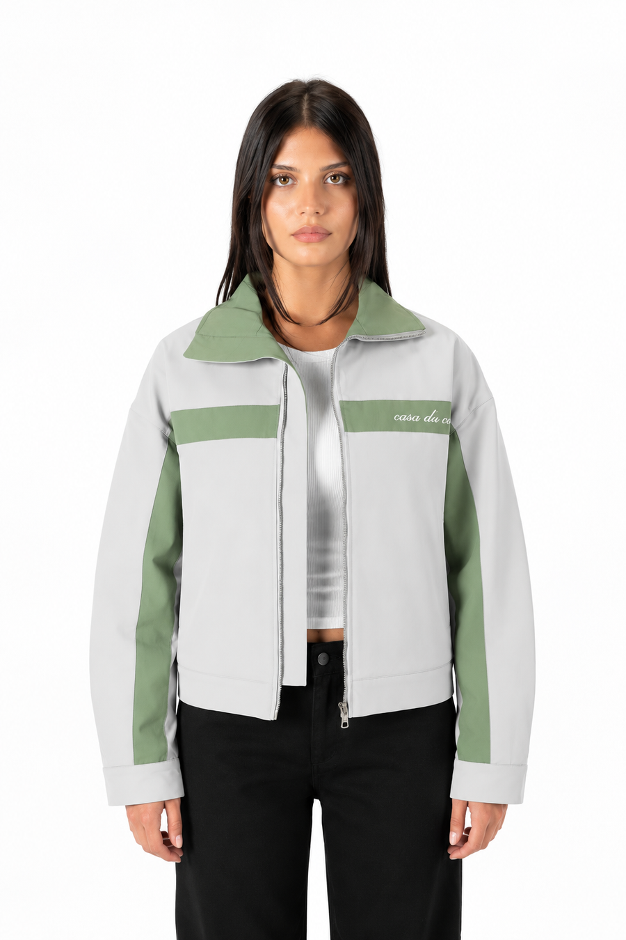 COURTSIDE GRAY BOMBER