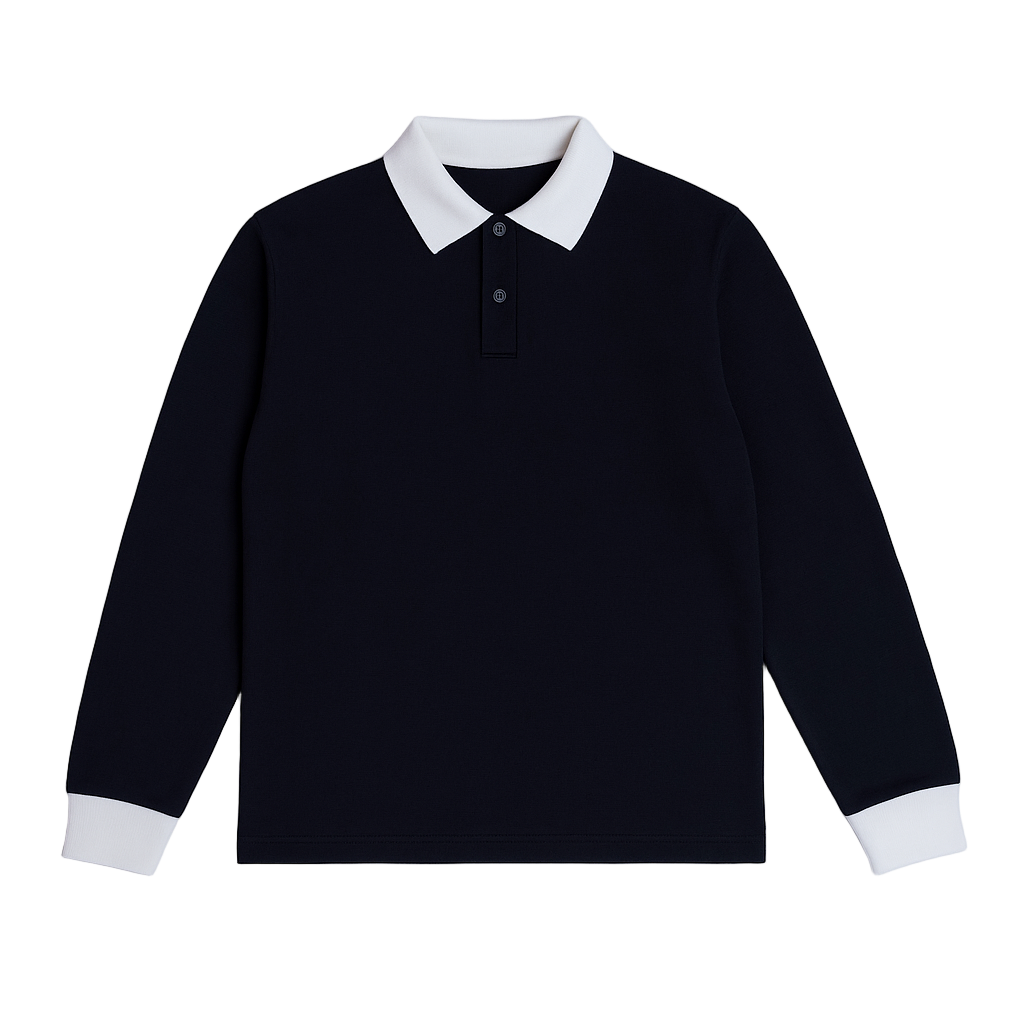 Cotton hemp polo sweatshirt