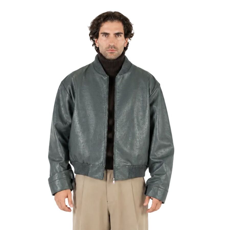 OSTRICH LEATHER BOMBER