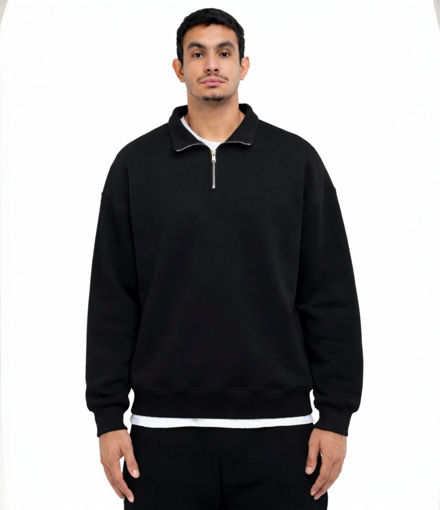 Cotton quarter zip up