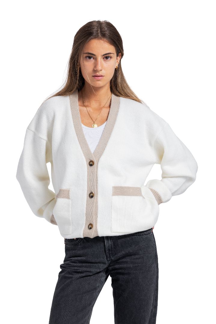 Two tone knit cardigan