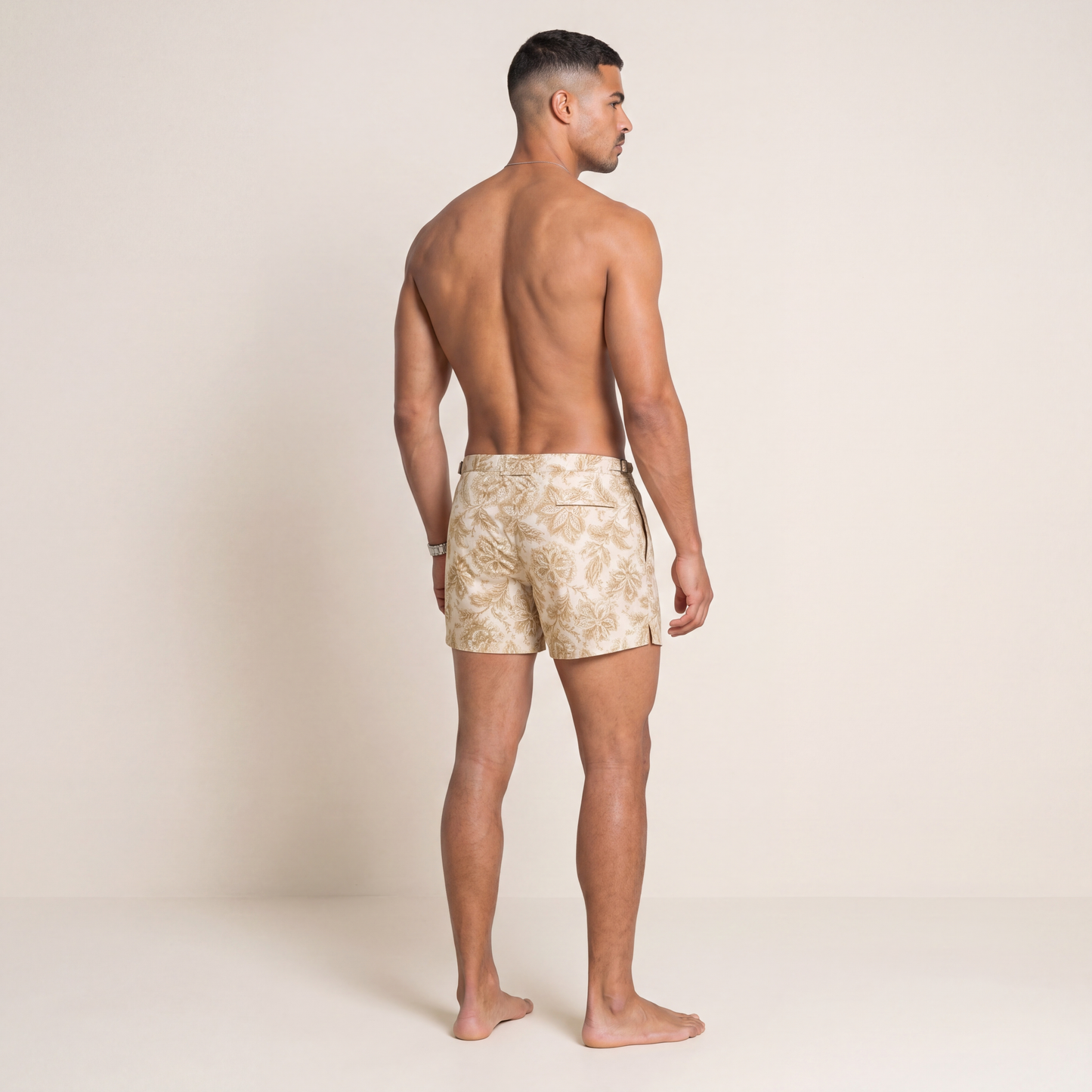 Sandstone palm swim-shorts