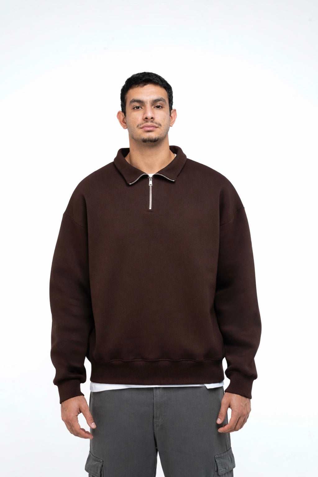 Cotton quarter zip up