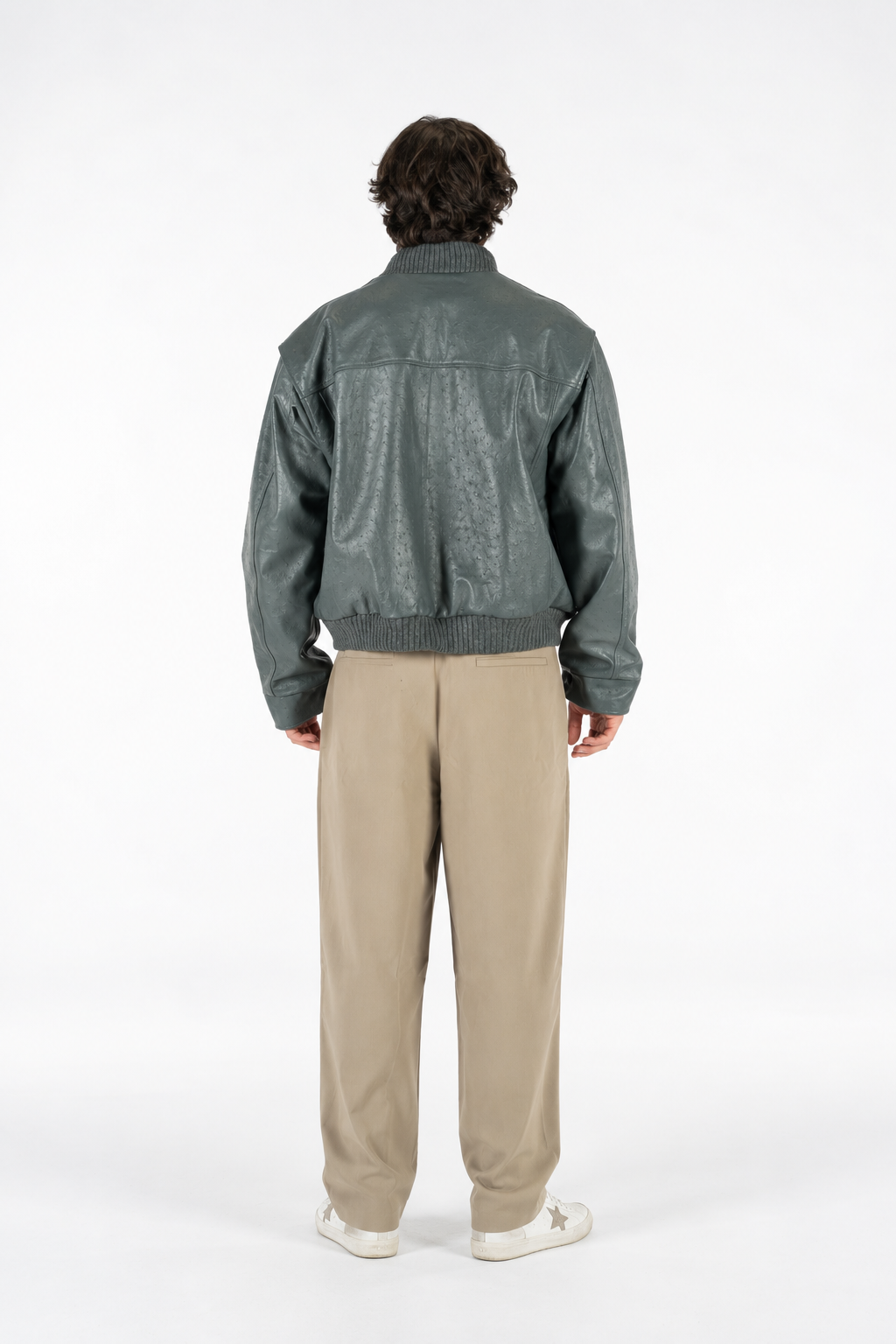 OSTRICH LEATHER BOMBER