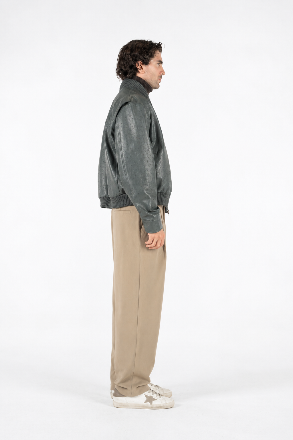 OSTRICH LEATHER BOMBER