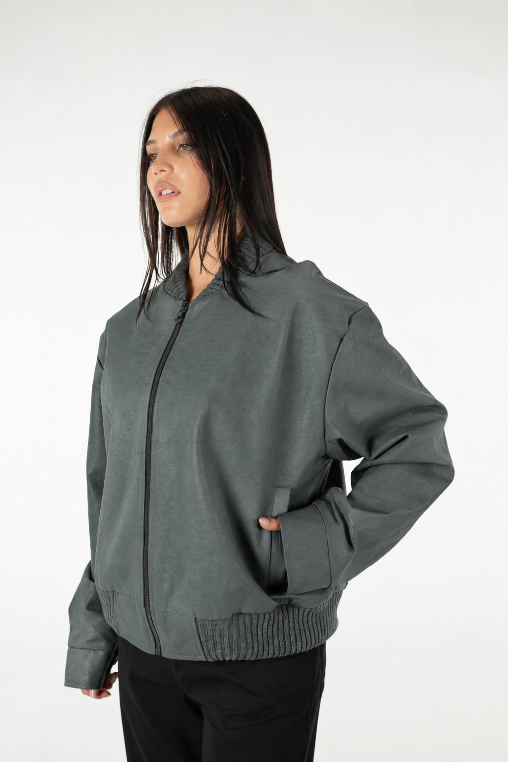 OSTRICH LEATHER BOMBER