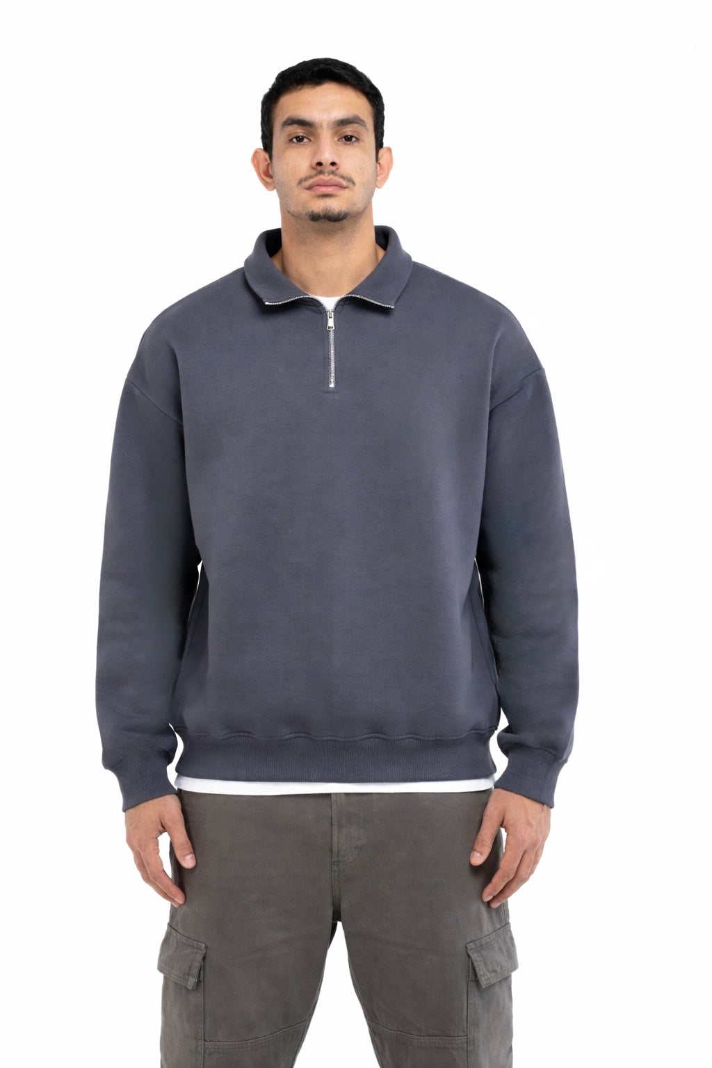 Cotton quarter zip up