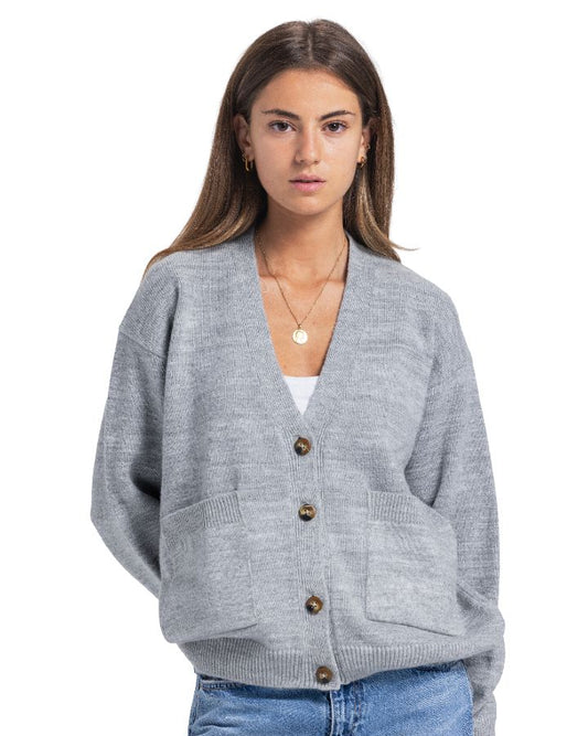 Gray knit cardigan