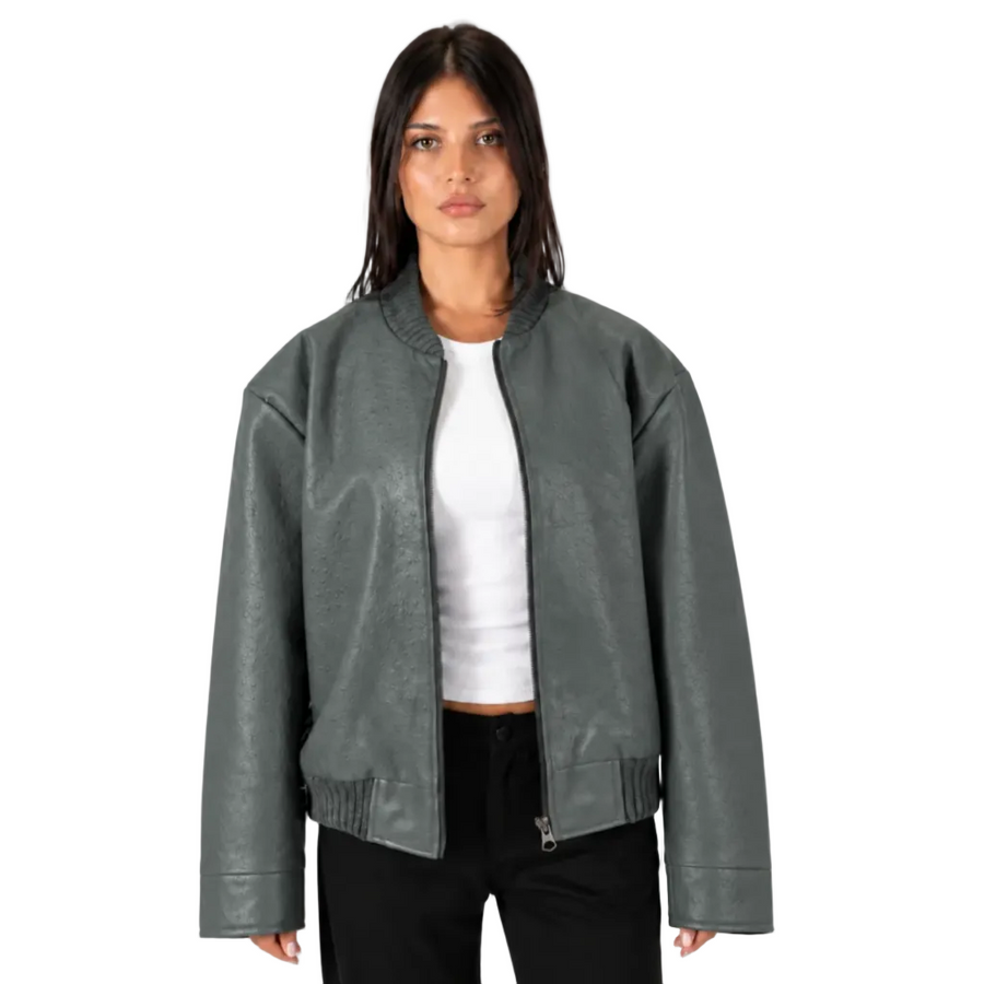 OSTRICH LEATHER BOMBER