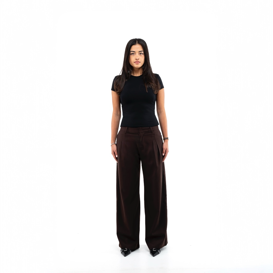 Darted relaxed leg trousers