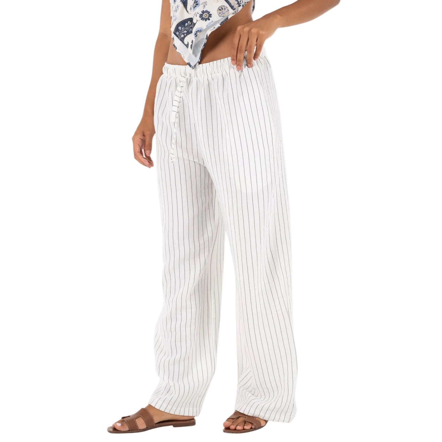 Striped linen pants