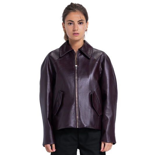 Nappa burgundy jacket