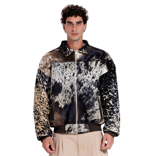 Cowhide bomber