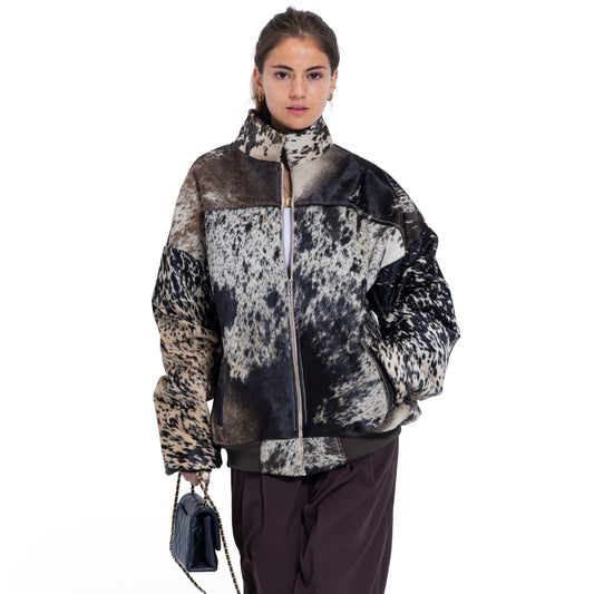 Cowhide bomber